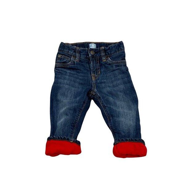 Baby Gap Baby Boy's Red Fleeced Lined Jeans - Size 12-18 months - Like New! - Picture 1 of 1